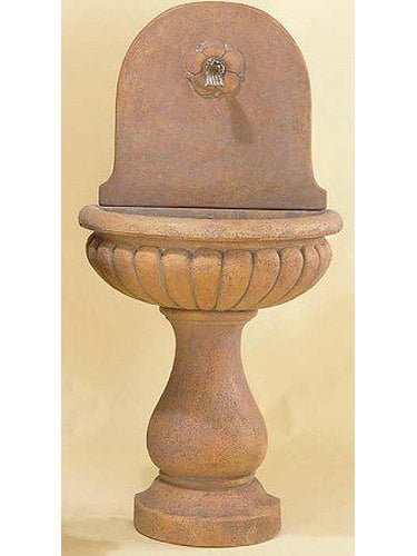 Tepula Wall Cast Stone Outdoor Garden Water Fountain for Spout Fountain Tuscan